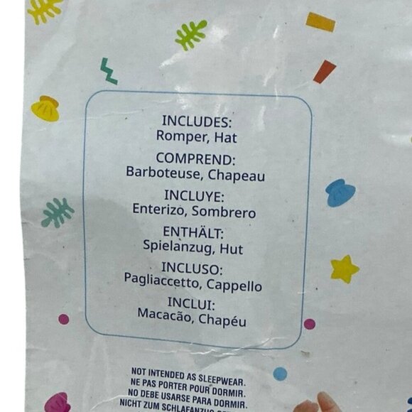 Pinkfong Baby Shark Costume Romper Onesie with Headpiece Yellow Infant 0-6 Mo - Picture 7 of 16